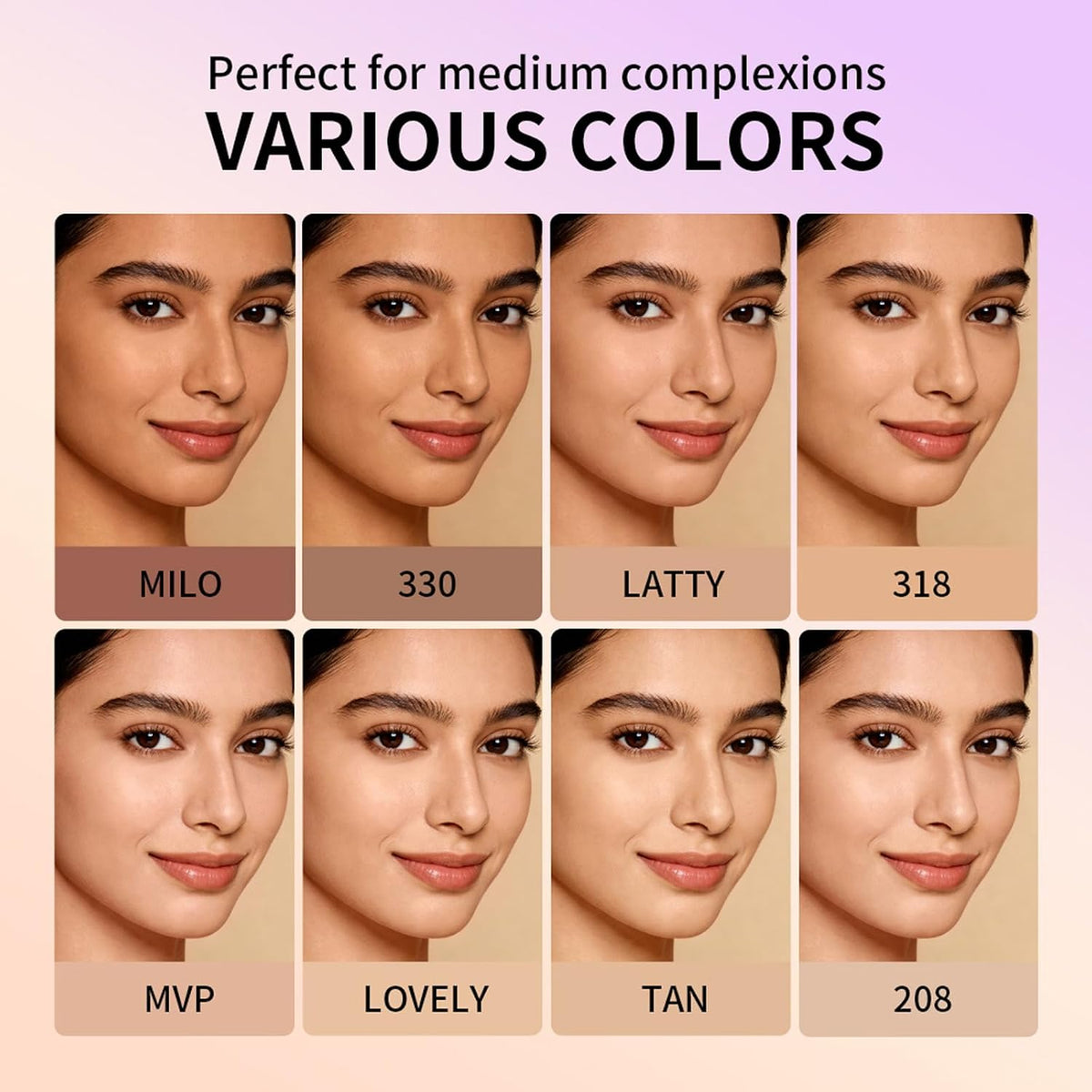 8-Color Cream Concealer Palette – smooth, buildable coverage for every skin tone, from fair to deep.