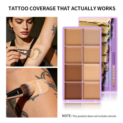 8-Color Cream Concealer Palette – smooth, buildable coverage for every skin tone, from fair to deep.