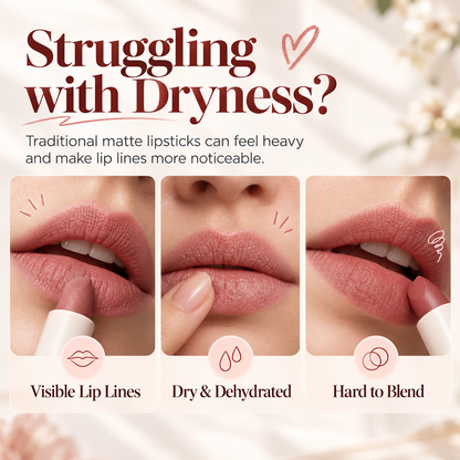 Soft Matte Finish Lipstick with Puff Applicator