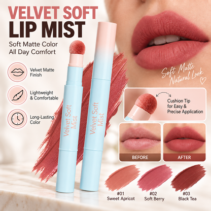 Soft Matte Finish Lipstick with Puff Applicator