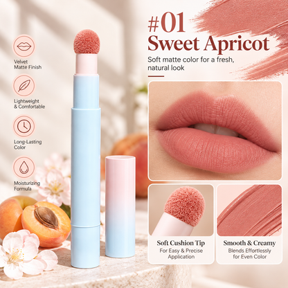 Soft Matte Finish Lipstick with Puff Applicator