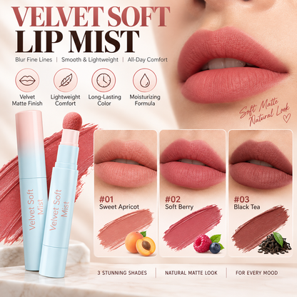 Soft Matte Finish Lipstick with Puff Applicator